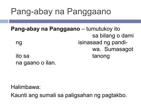 Kohesyong gramatikal at uri ng pang abay .
